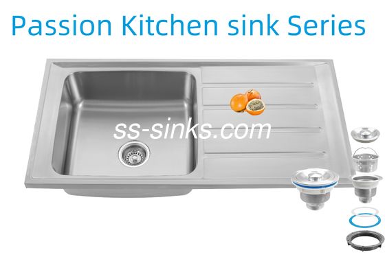 현대적인 주방을 위한 배수판이 있는 현대식 후면 배수구 배치 주방 싱크