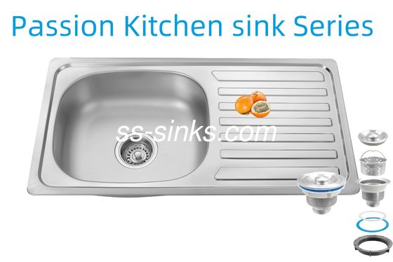 33 X 22 인치 주방 싱크대 (배수판 포함) 스테인리스 스틸 18/10 크롬/니켈 및 부속품 채반