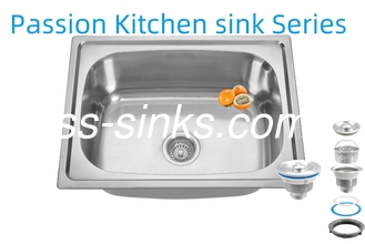 21cm 볼 깊이 장갑 스테인리스 스틸 부엌 싱크 3.5 인치 배수기 개방 성능