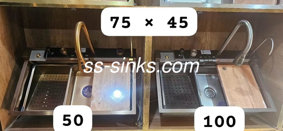 304 스틸 단일 큰 그릇 작업 스테이션 수작업 부엌 싱크장