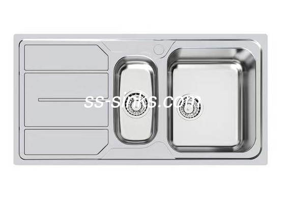1200 × 500mm 크기의 배수판과 함께 후면 배수 스테인리스 스틸 부엌 싱크