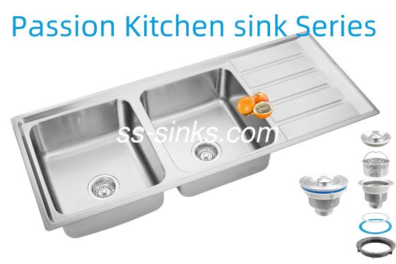 1200 X 500mm 코너 스테인리스 스틸 부엌 싱크 후쪽 배수기 배치 당신의 레스토랑 부엌