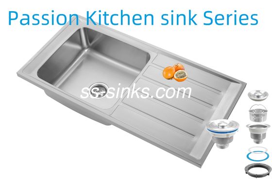 현대적인 주방을 위한 배수판이 있는 현대식 후면 배수구 배치 주방 싱크