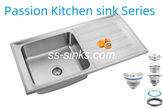 현대적인 주방을 위한 배수판이 있는 현대식 후면 배수구 배치 주방 싱크