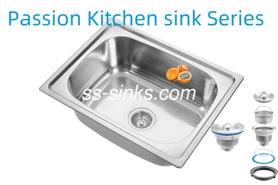 21cm 볼 깊이 장갑 스테인리스 스틸 부엌 싱크 3.5 인치 배수기 개방 성능