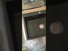 검은색 스테인리스 싱크대 수작업 톱마운트 110mm 배수기